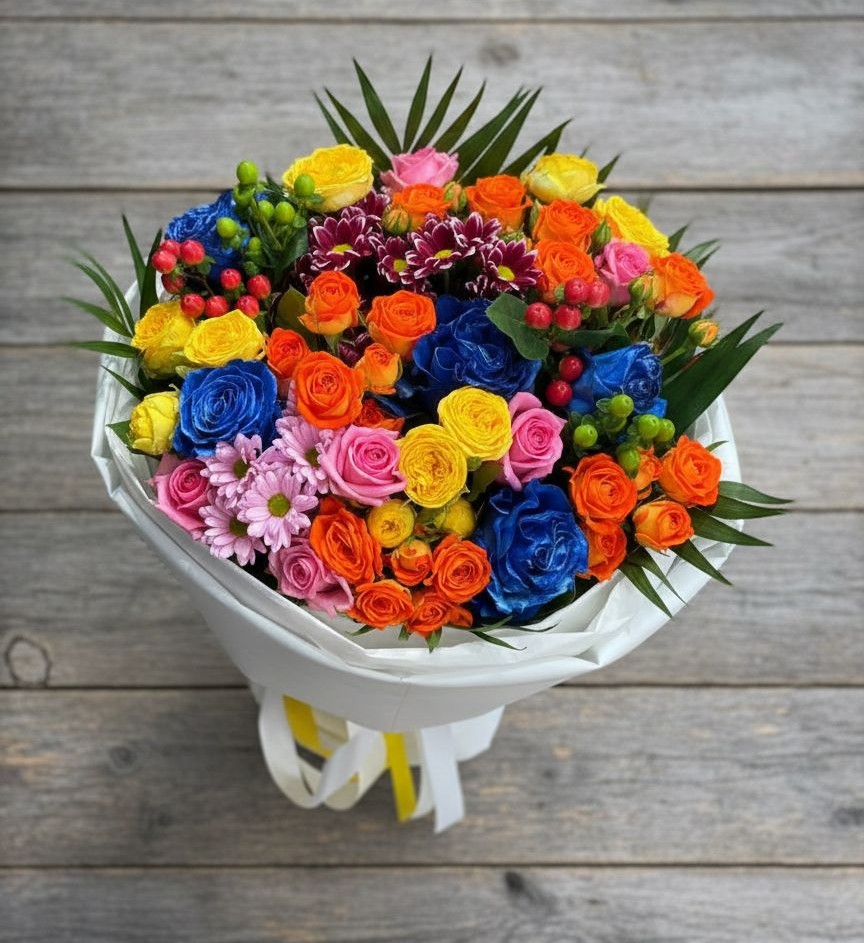 Букет цветов из: Розы и Хризантемы в Гольёво