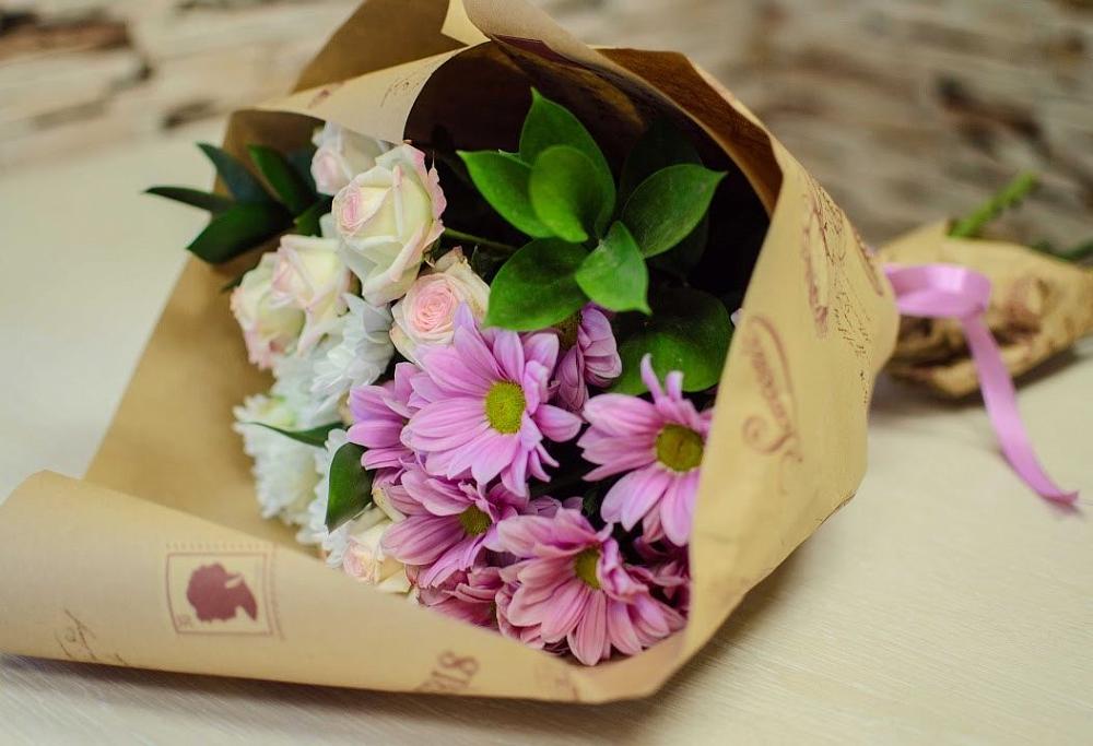 Букет цветов из: Розы и Хризантемы в Гольёво