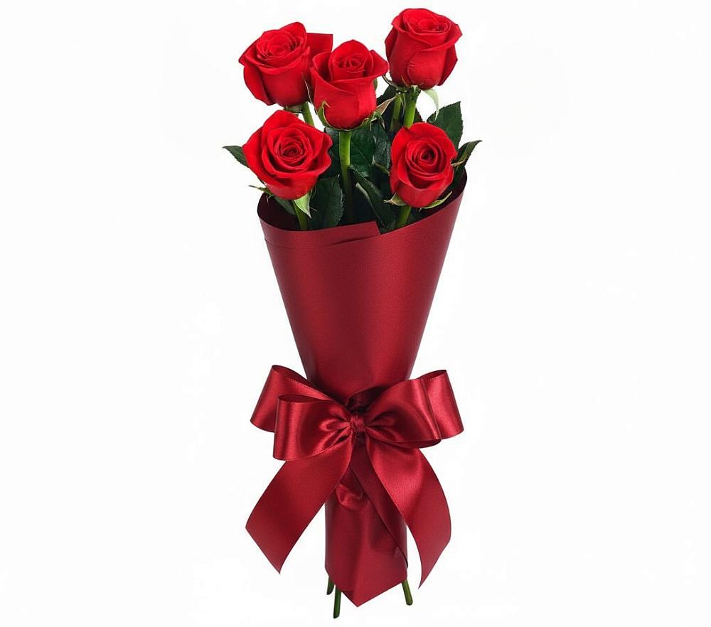 Букет 5 Красных роз Эдлесс Лав в Гольёво