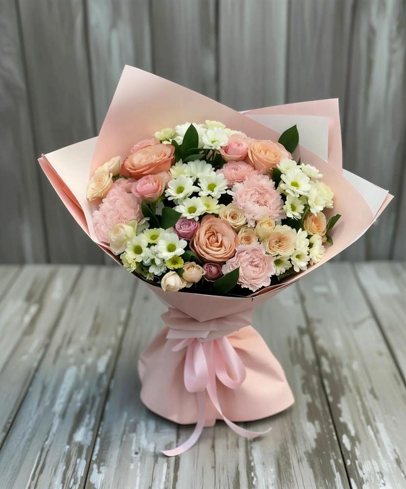 Букет цветов из: Гвоздики, Розы и Хризантемы в Гольёво