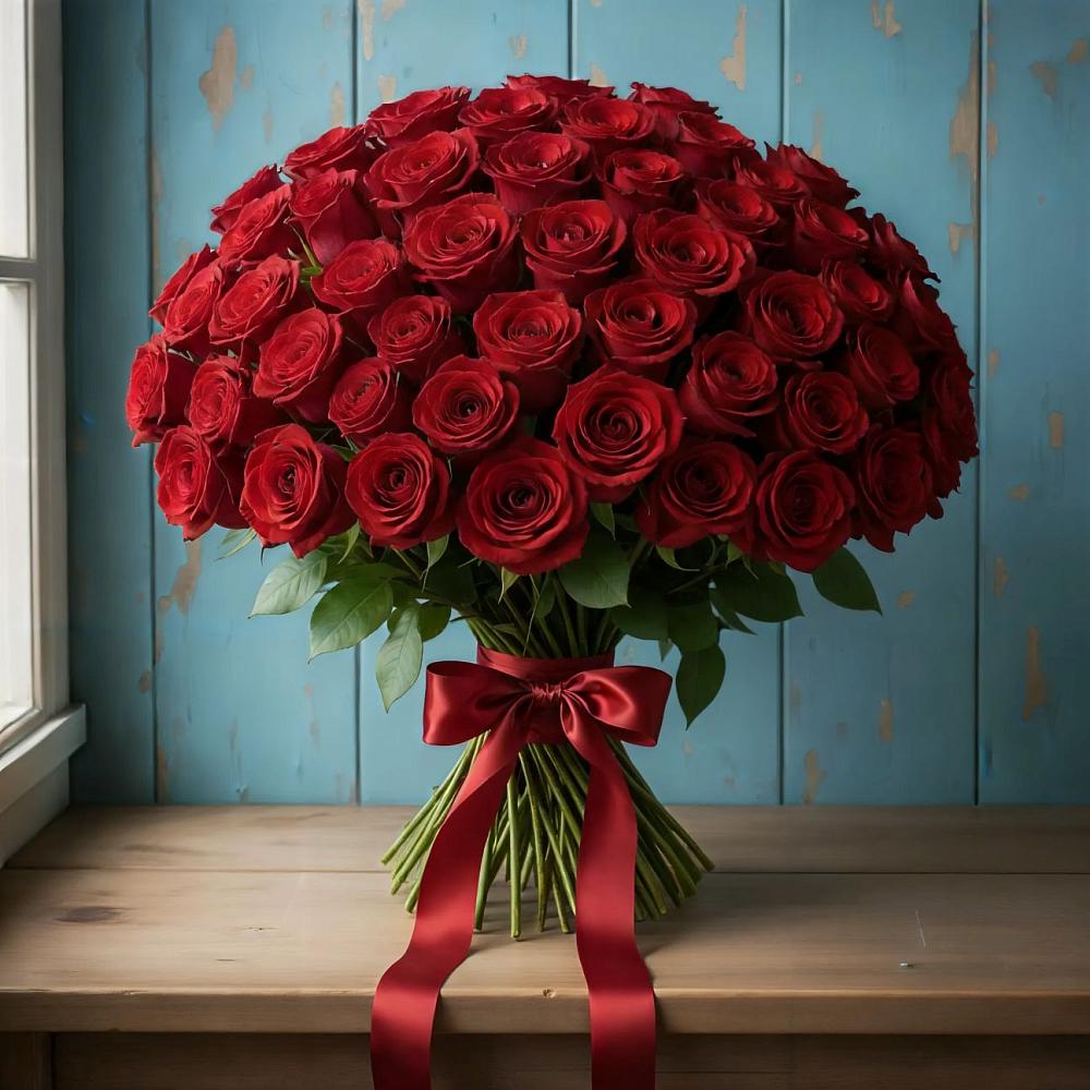 Букет Красные розы Блэк Меджик в Гольёво