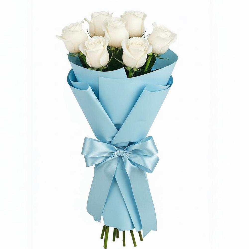 Букет 7 белых роз Проуд в Гольёво