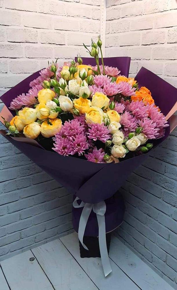Букет цветов из: Хризантемы и Розы в Гольёво