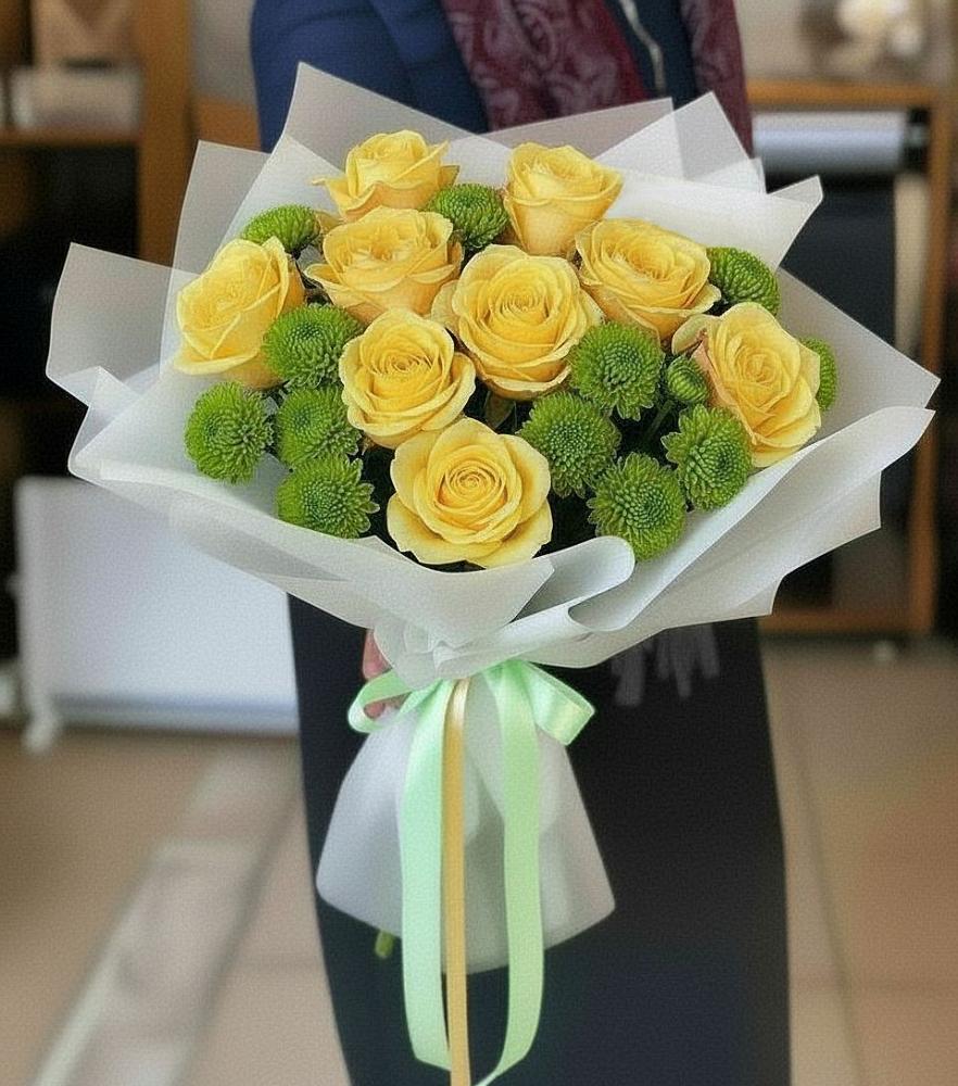 Букет цветов из: Хризантемы и Розы в Гольёво