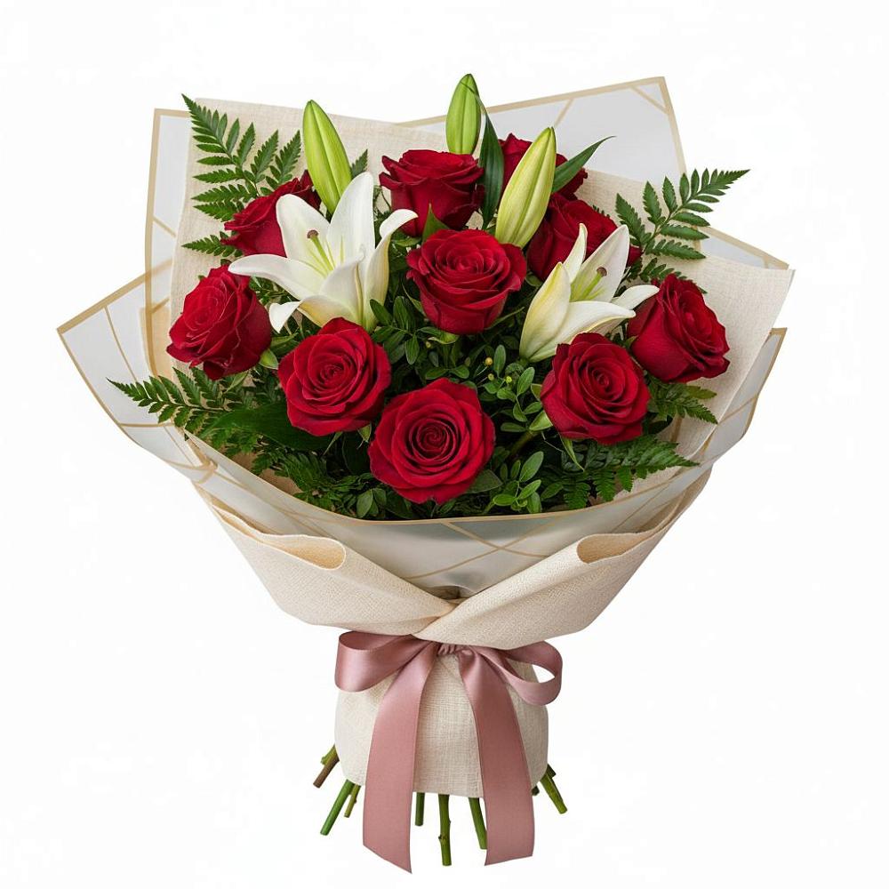 Букет цветов из: Лилии и Розы в Гольёво