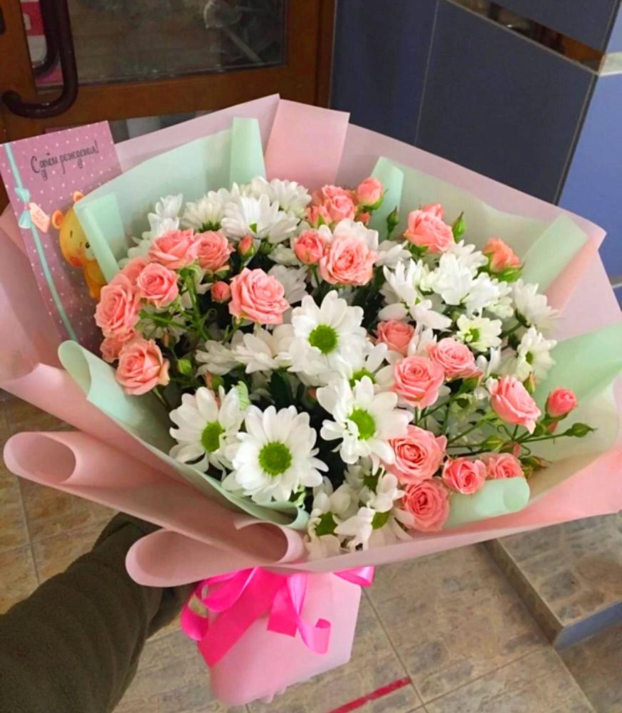 Букет цветов из: Розы и Хризантемы в Гольёво