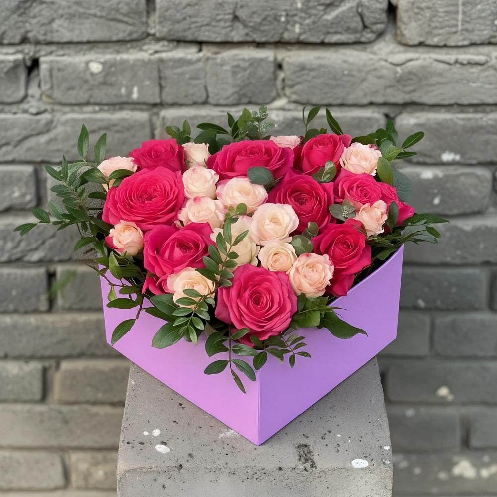 Цветочная композиция из Розы в коробке в Гольёво