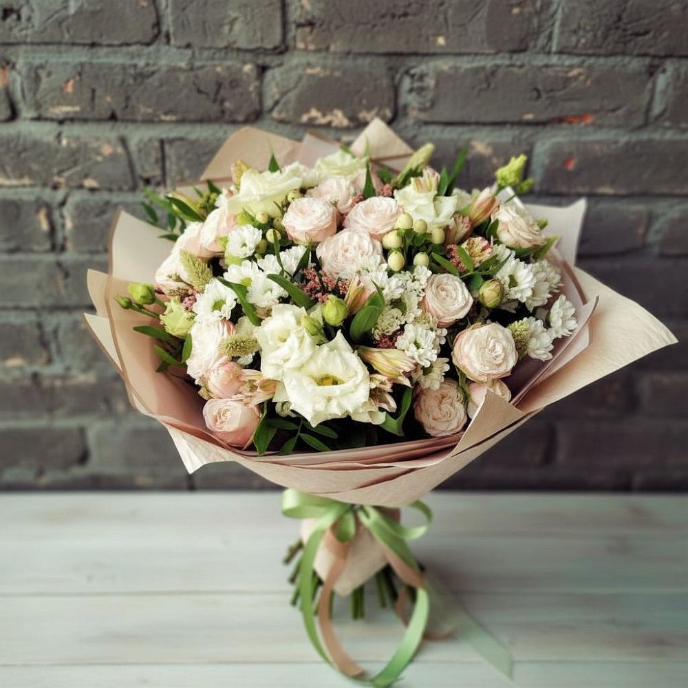 Букет цветов из: Альстромерии, Розы и Хризантемы в Гольёво