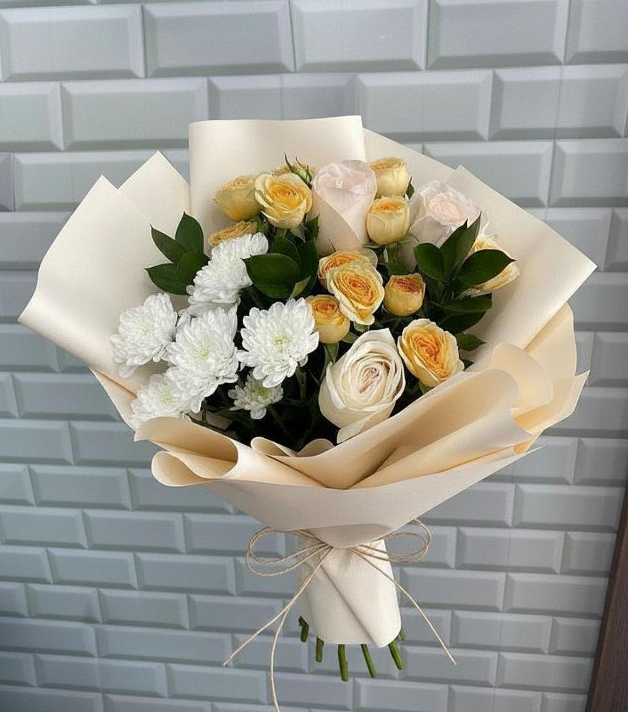 Букет цветов из: Розы и Хризантемы в Гольёво