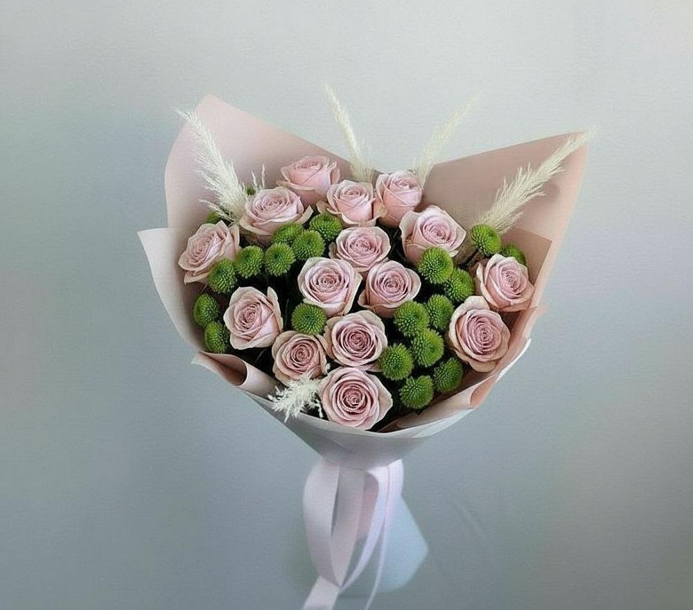 Букет цветов из: Розы и Хризантемы в Гольёво