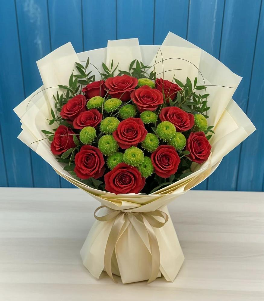 Букет цветов из: Розы и Хризантемы в Гольёво