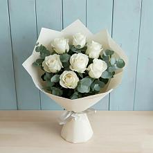 Букет Белые розы в Эвкалипте #REPLACE_PRED# Гольёво