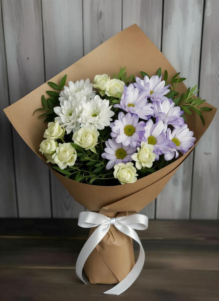 Букет цветов из: Хризантемы и Розы в Гольёво